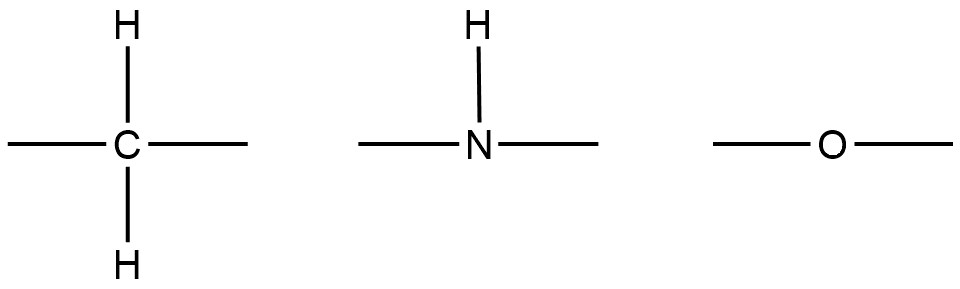 図1. 炭素、窒素、酸素と水素の結合