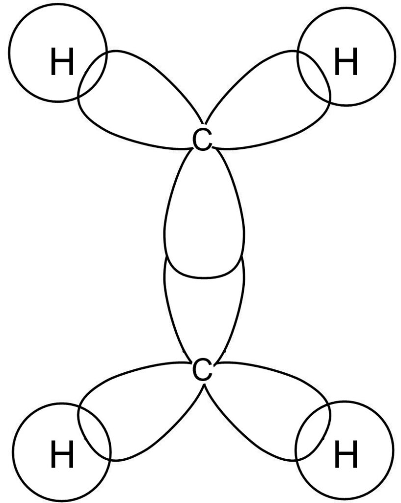 図4. エチレンを上から見た図（平面構造）