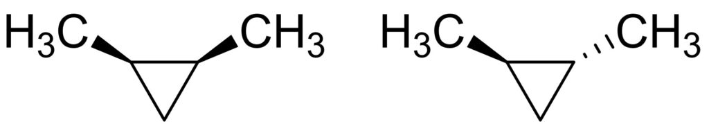 図4. 1,2-ジメチルシクロペンタンにおける2つの構造