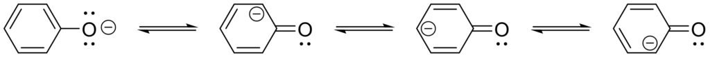 図3. フェノキシドイオンの共鳴